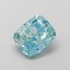 1.55 Ct. Fancy Vivid  Green Cushion Lab Grown Diamond