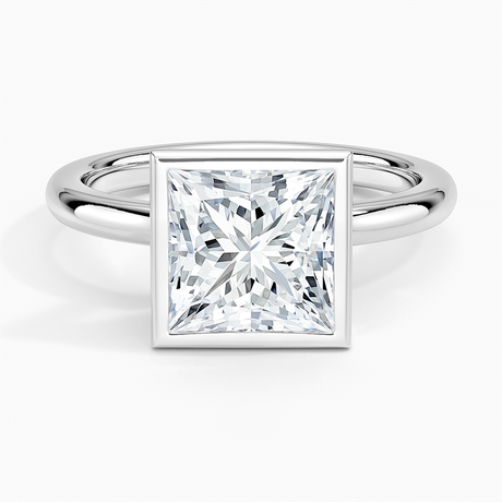 18K White Gold Julietta Bezel Solitaire Ring