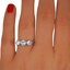 The Rania Ring, smallzoomed in top view on a hand