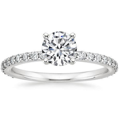 18K White Gold Luxe Petite Shared Prong Diamond Bridal Set (3/4 ct. tw.)