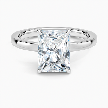 18K White Gold Dara Low-Profile Solitaire Ring