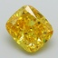 3.15 Ct. Fancy Vivid Yellow Cushion Lab Grown Diamond
