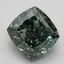 3.17 Ct. Fancy Vivid  Green Cushion Lab Grown Diamond