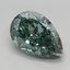 3.10 Ct. Fancy Vivid Green Pear Lab Grown Diamond