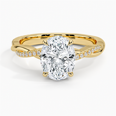 18K Yellow Gold Petite Twisted Vine Diamond Ring (1/8 ct. tw.)