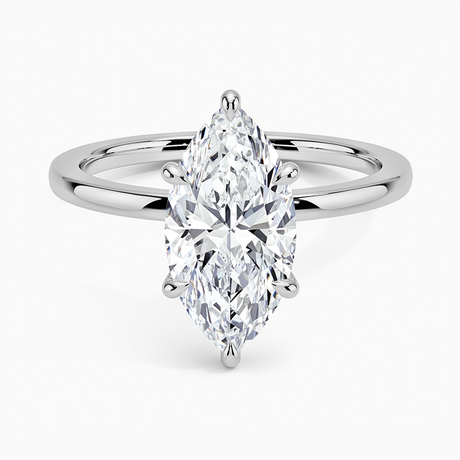 Platinum Secret Halo Six-Prong Diamond Ring