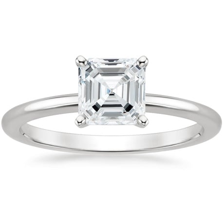 18K White Gold Four-Prong Petite Comfort Fit Bridal Set