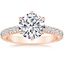 14K Rose Gold Sienna Three-Quarter Coverage Diamond Ring, smalltop view