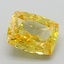 0.77 Ct. Fancy Vivid Yellow Cushion Lab Grown Diamond
