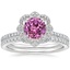 18KW Sapphire Reina Diamond Ring with Luxe Ballad Diamond Ring (1/4 ct. tw.), smalltop view
