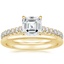 18K Yellow Gold Chantal Diamond Ring with Petite Comfort Fit Wedding Ring
