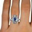 The Nadalia Ring, smallzoomed in top view on a hand