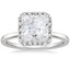 18K White Gold Vienna Halo Diamond Ring, smalltop view