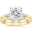 18KY Moissanite Tapered Baguette Diamond Bridal Set, smalltop view
