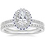 18K White Gold Audra Diamond Ring with Sapphire Accents (1/4 ct. tw.) with Luxe Ballad Diamond Ring (1/4 ct. tw.)