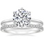 18K White Gold Petite Esme Solitaire Ring with Luxe Sia Diamond Open Ring (1/5 ct. tw.)