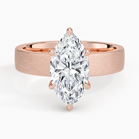 14K Rose Gold Peyton 4mm Satin Finish Solitaire Ring