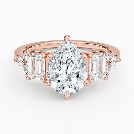 14K Rose Gold Sabine Cluster Diamond Ring