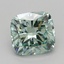 1.06 Ct. Fancy Vivid Green Cushion Lab Grown Diamond