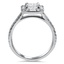 Baguette and Pave Diamond Halo Ring, smallside view