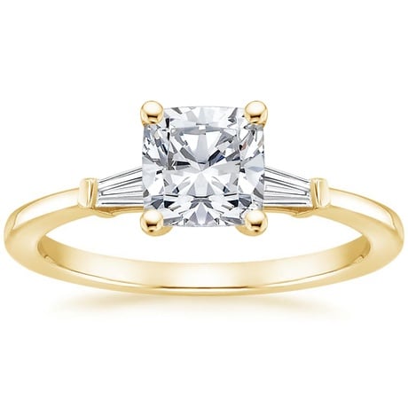 18K Yellow Gold Tapered Baguette Diamond Bridal Set