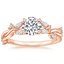 14K Rose Gold Azalea Twist Diamond Ring, smalltop view