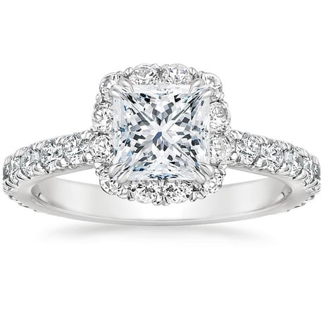 18K White Gold Luxe Sienna Halo Diamond Bridal Set (1 3/8 ct. tw.)