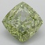 1.03 Ct. Fancy Vivid Green Cushion Lab Grown Diamond