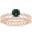 14K Rose Gold Petite Marseille Diamond Ring (1/6 ct. tw.) with Marseille Eternity Diamond Ring (2/3 ct. tw.)