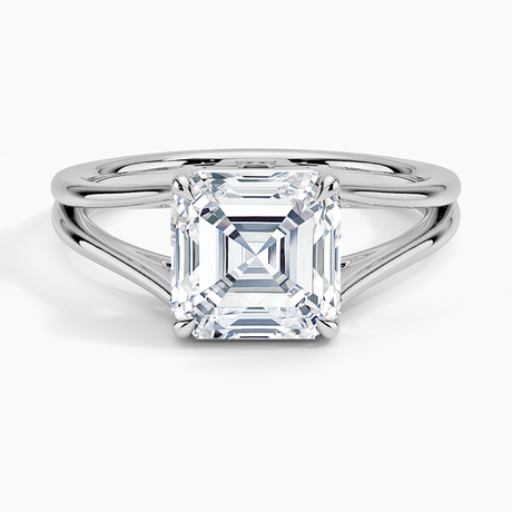 18K White Gold Tressa Split Shank Solitaire Ring
