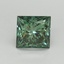 1.39 Ct. Fancy Vivid Pacific Green Princess Lab Grown Diamond