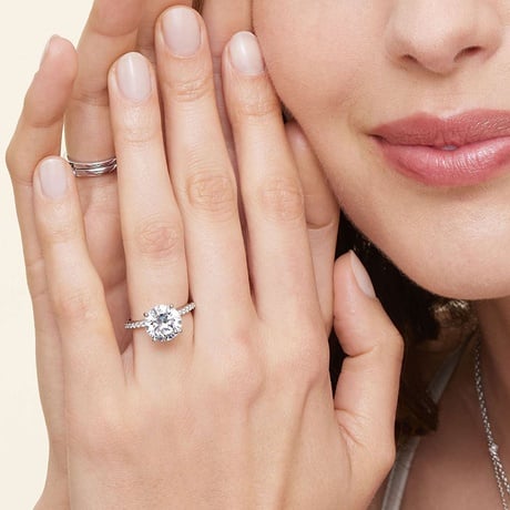 Petite Diamond Engagement Ring - Shared Prong