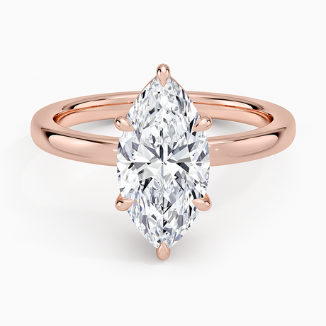 14K Rose Gold Dara Low-Profile Solitaire Ring