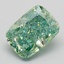 1.74 Ct. Fancy Vivid  Green Cushion Lab Grown Diamond