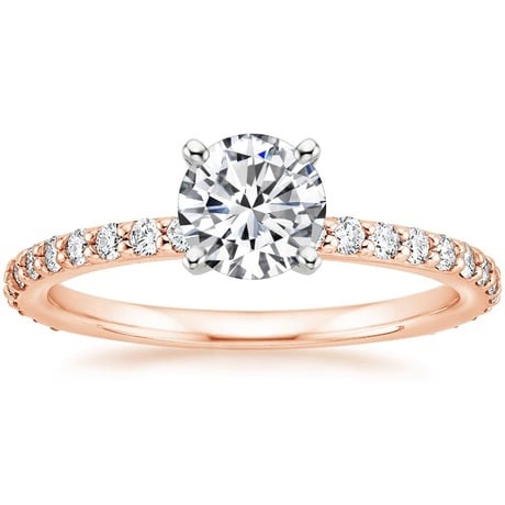 14K Rose Gold Luxe Petite Shared Prong Diamond Bridal Set (3/4 ct. tw.)