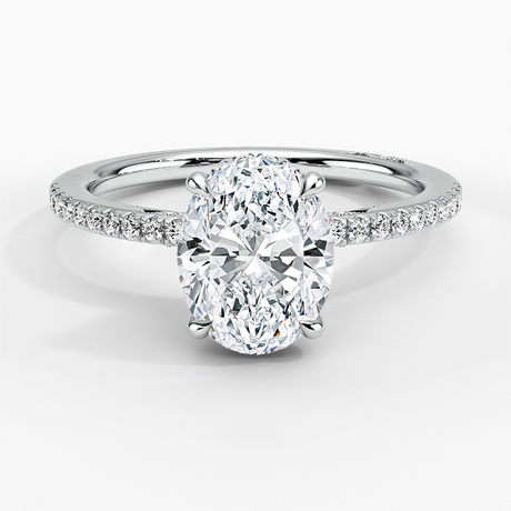 Classic Pave Diamond Engagement Setting with Hidden Accents
