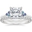 18K White Gold Indigo Melody Diamond Ring with Petite Shared Prong Diamond Ring (1/4 ct. tw.)
