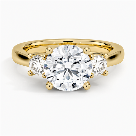 18K Yellow Gold Petite Three Stone Trellis Diamond Ring (1/3 ct. tw.)