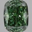 3.00 Ct. Fancy Vivid  Green Cushion Lab Grown Diamond