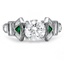 Custom Contemporary Emerald and Baguette Diamond Ring
