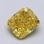1.06 Ct. Fancy Vivid  Yellow Cushion Lab Grown Diamond