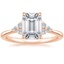14K Rose Gold Melody Diamond Ring, smalltop view