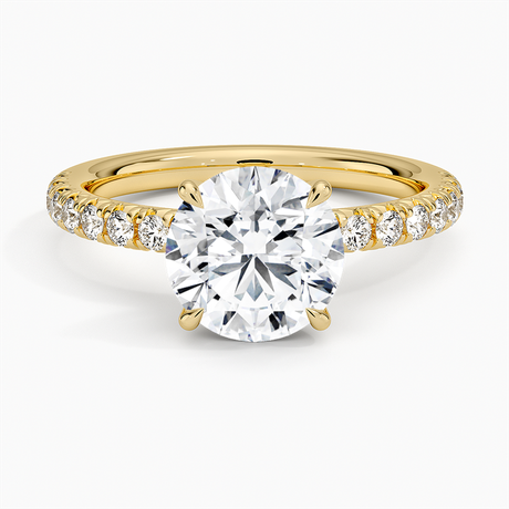 18K Yellow Gold Amelie Half-Coverage Diamond Ring
