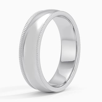 Milgrain 6mm Wedding Ring in Platinum