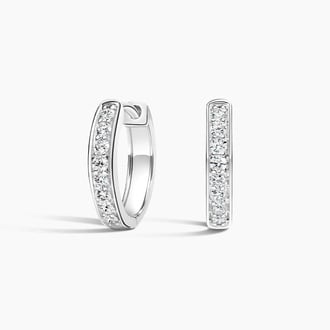 Diamond Huggie Earrings (1/4 ct. tw.) in 18K White Gold