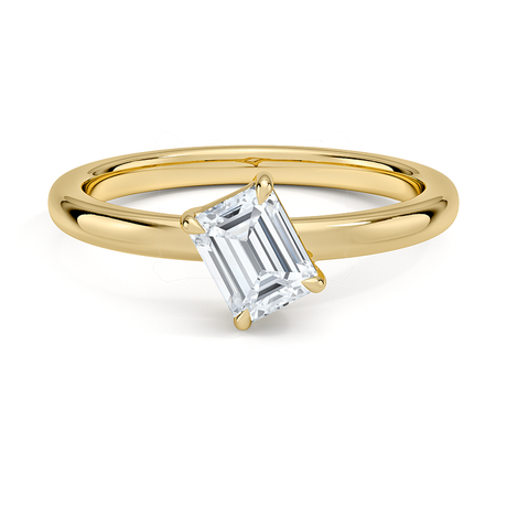 Angled Solitaire Diamond Ring