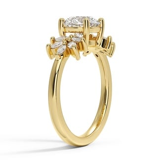 Custom Petal-Inspired Marquise Diamond Ring