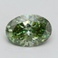 1.71 Ct. Fancy Vivid Green Oval Lab Grown Diamond