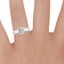 18K White Gold Adrian Solitaire Ring, smallzoomed in top view on a hand