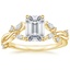 18K Yellow Gold Azalea Twist Diamond Ring, smalltop view
